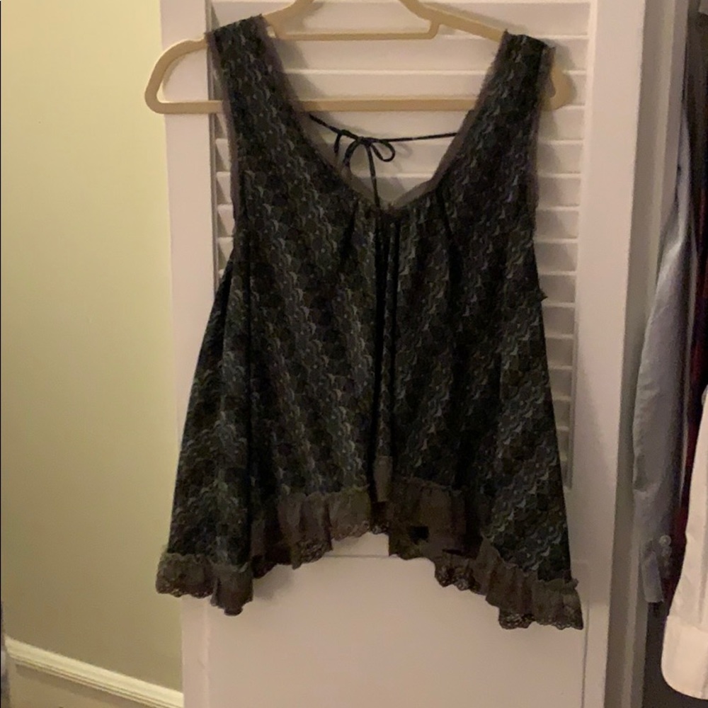 Free people lace and patterned top